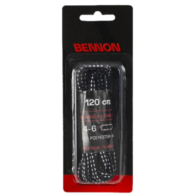 Laces Black-Grey Box 120 cm