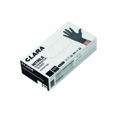 Jednorázové rukavice Clara Black Nitrile - nepudrované - čierne 07