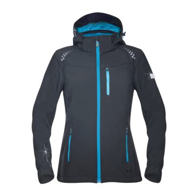 Alternative view of Bunda softsh. ARDON®FLORET dámska, čierna (tyrkysové zipsy) XS